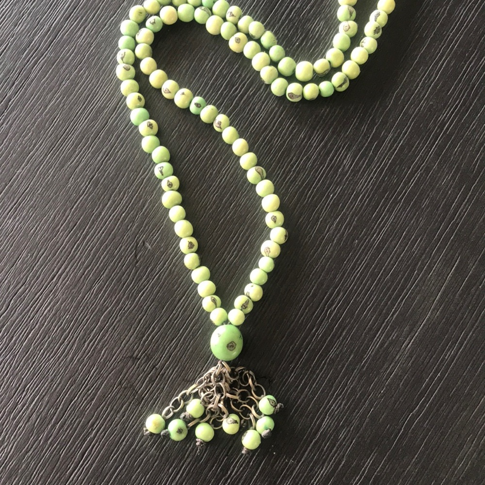 Green beaded necklace